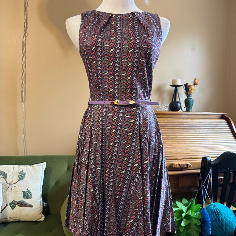 Elegant Multicolor Patterned Dress